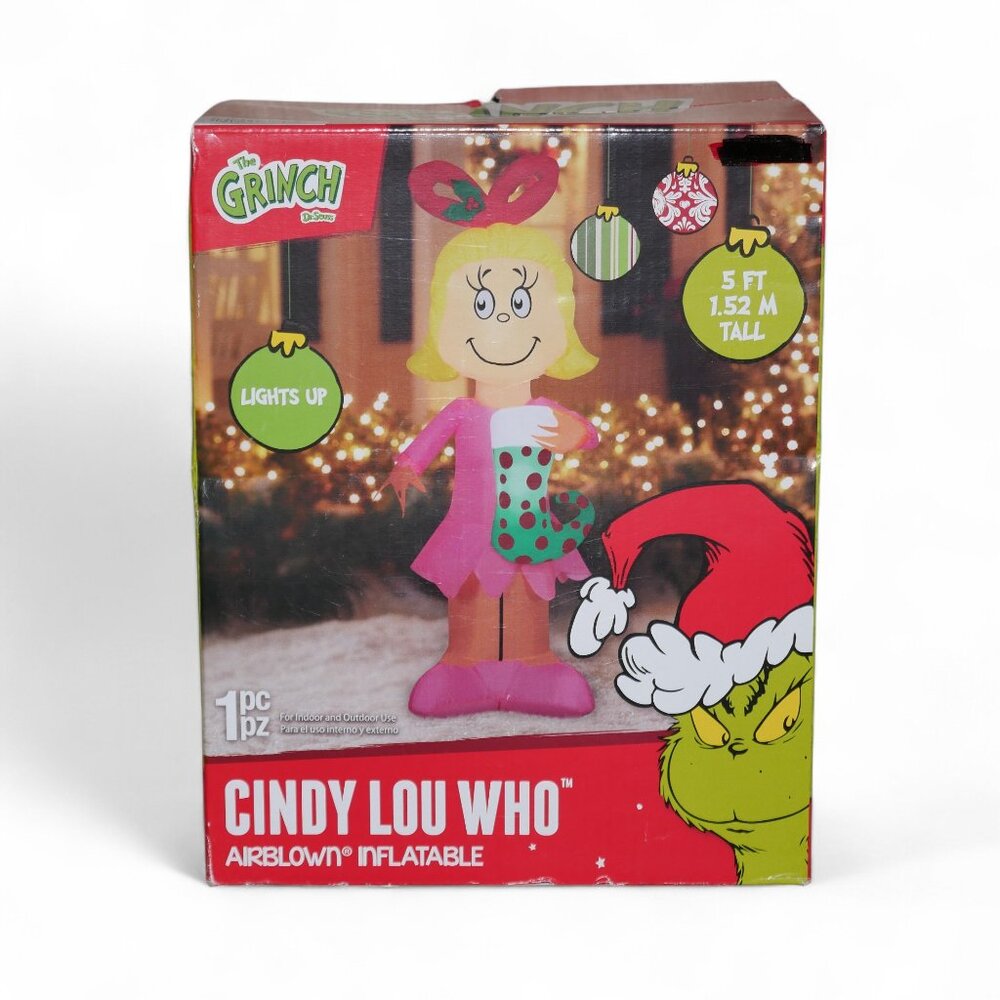 RARE 5 FT Cindy Lou Who LED Airblown Yard Inflatable The Grinch Christmas NEW!